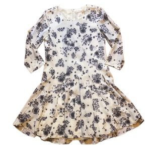 Club Monaco black and white floral silk dress, size 00